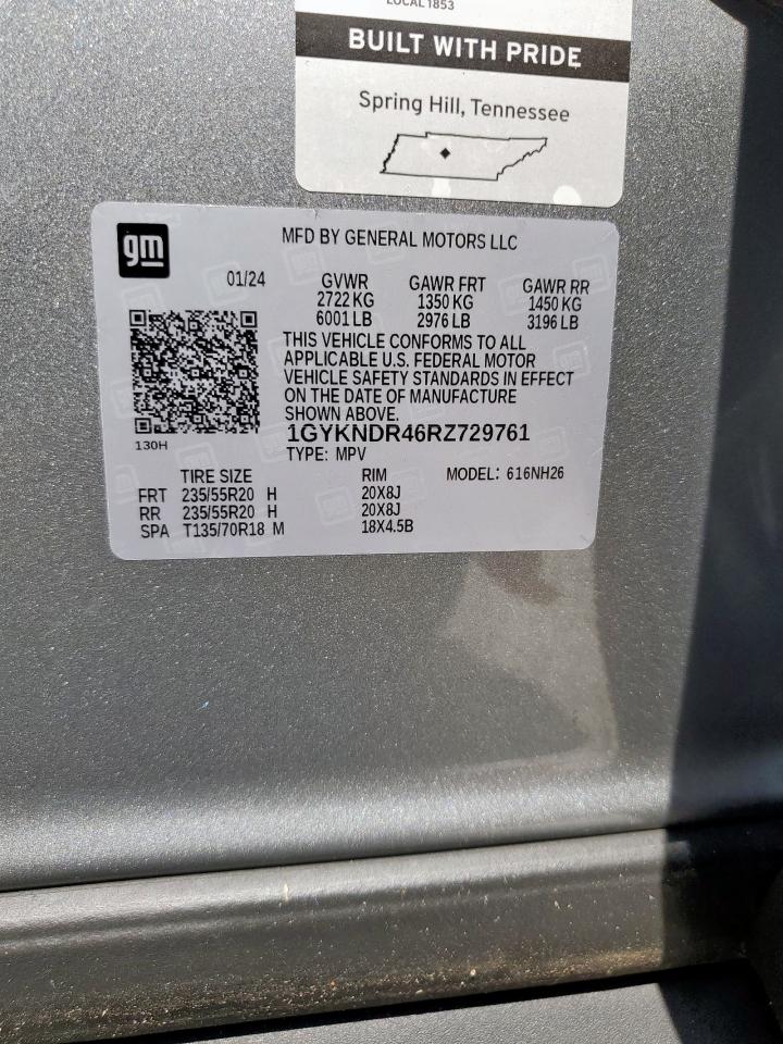 2024 Cadillac Xt5 Premium Luxury VIN: 1GYKNDR46RZ729761 Lot: 71536275