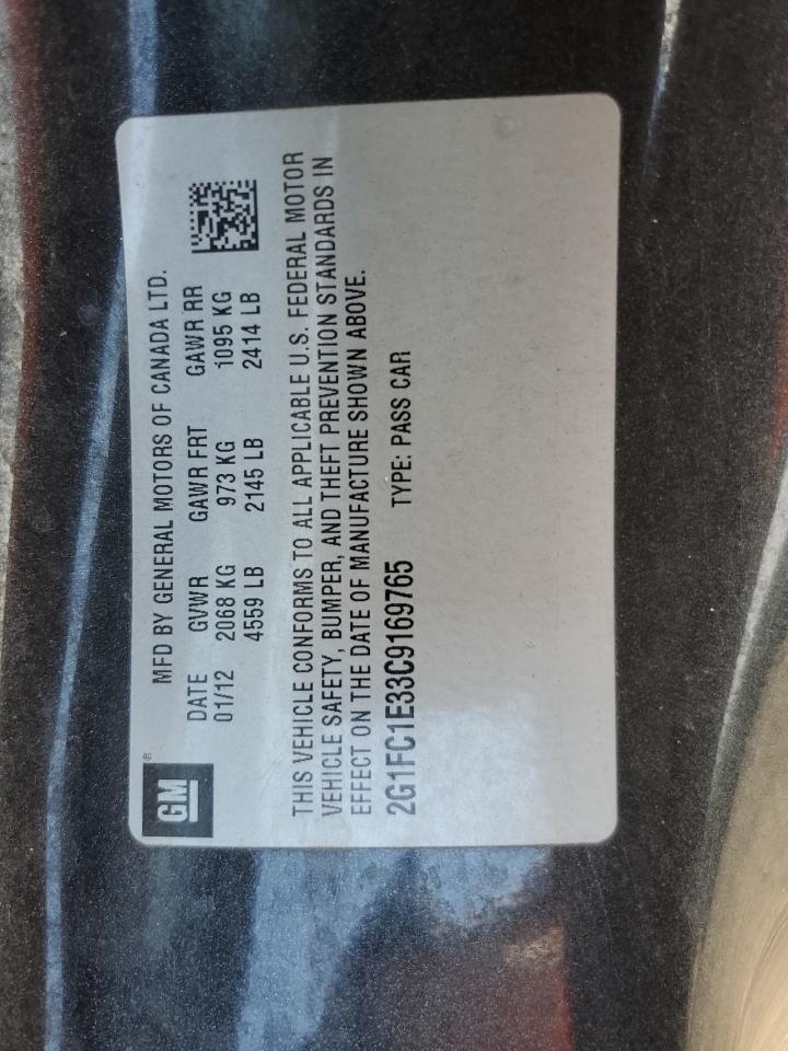 2012 Chevrolet Camaro Lt VIN: 2G1FC1E33C9169765 Lot: 82137855