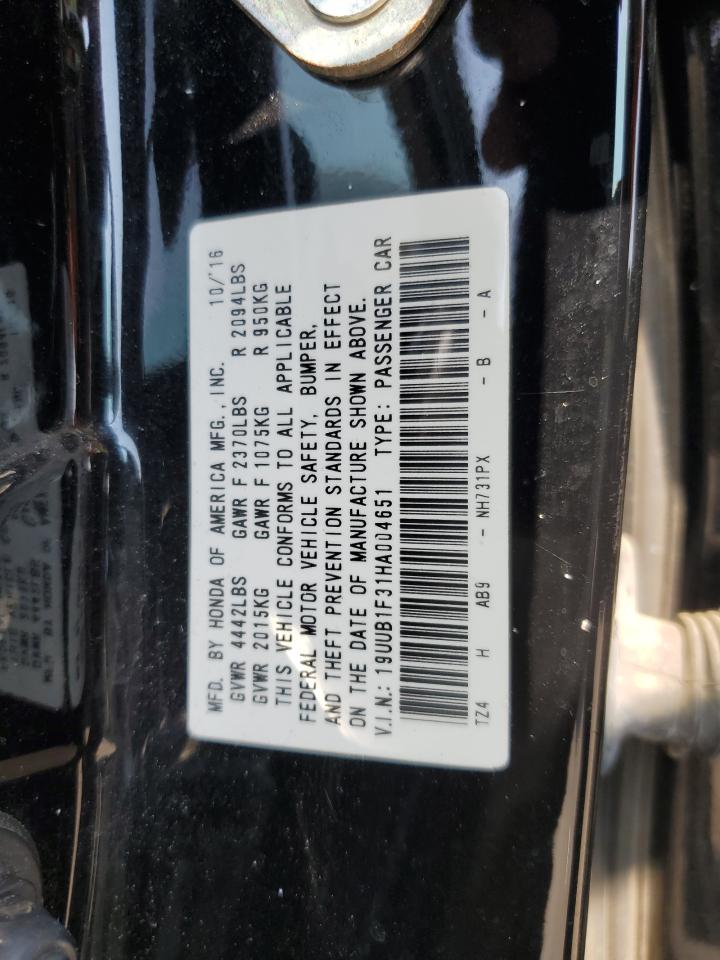 2017 Acura Tlx VIN: 19UUB1F31HA004651 Lot: 72053115