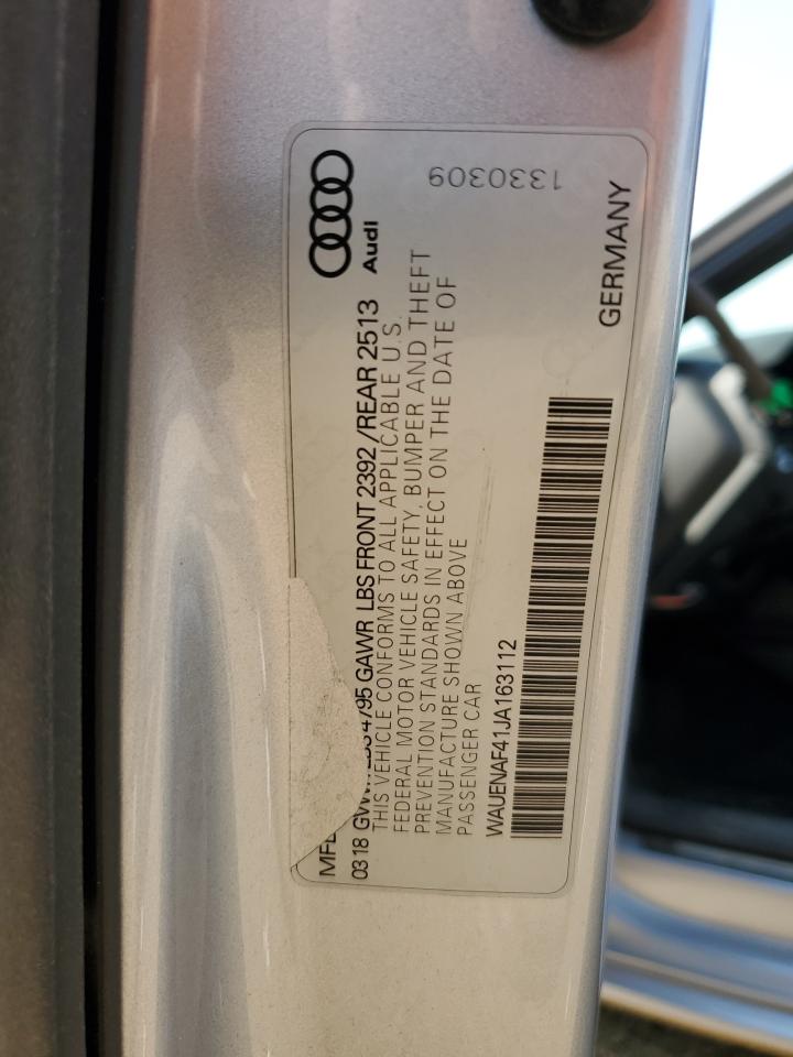 2018 Audi A4 Premium Plus VIN: WAUENAF41JA163112 Lot: 71557775