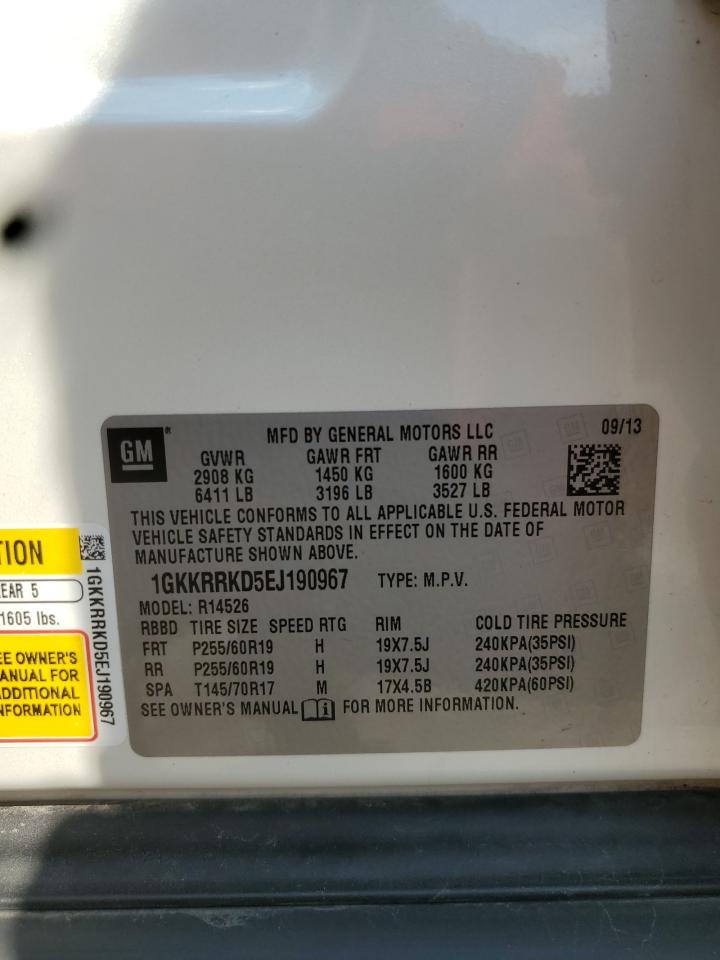 2014 GMC Acadia Slt-1 VIN: 1GKKRRKD5EJ190967 Lot: 80377675