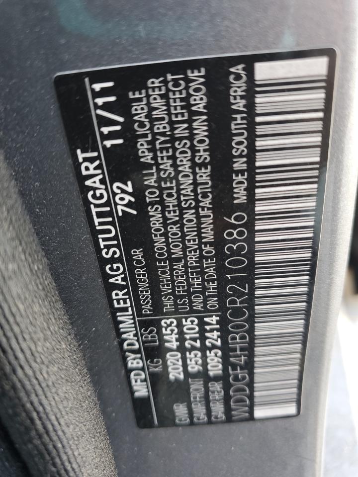 2012 Mercedes-Benz C 250 VIN: WDDGF4HB0CR210386 Lot: 81928185