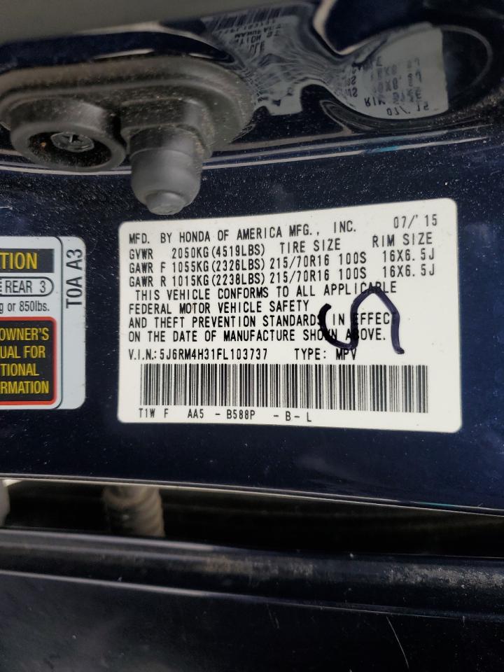 2015 Honda Cr-V Lx VIN: 5J6RM4H31FL103737 Lot: 84726995