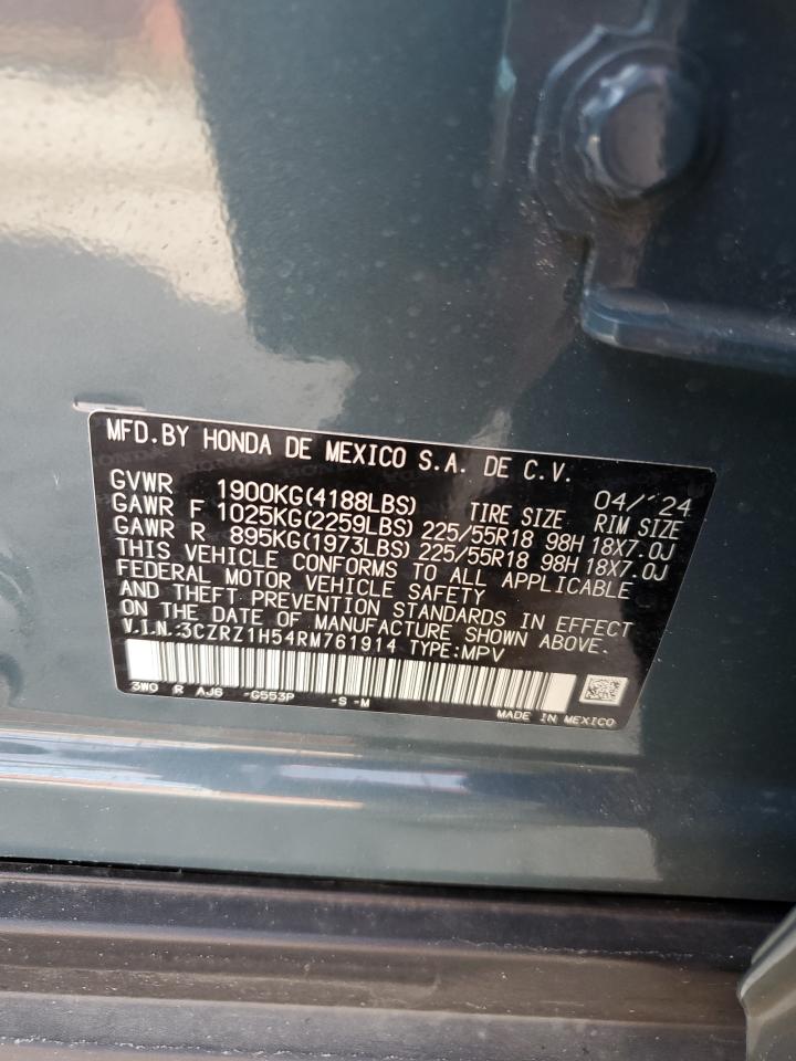 2024 Honda Hr-V Sport VIN: 3CZRZ1H54RM761914 Lot: 83764715