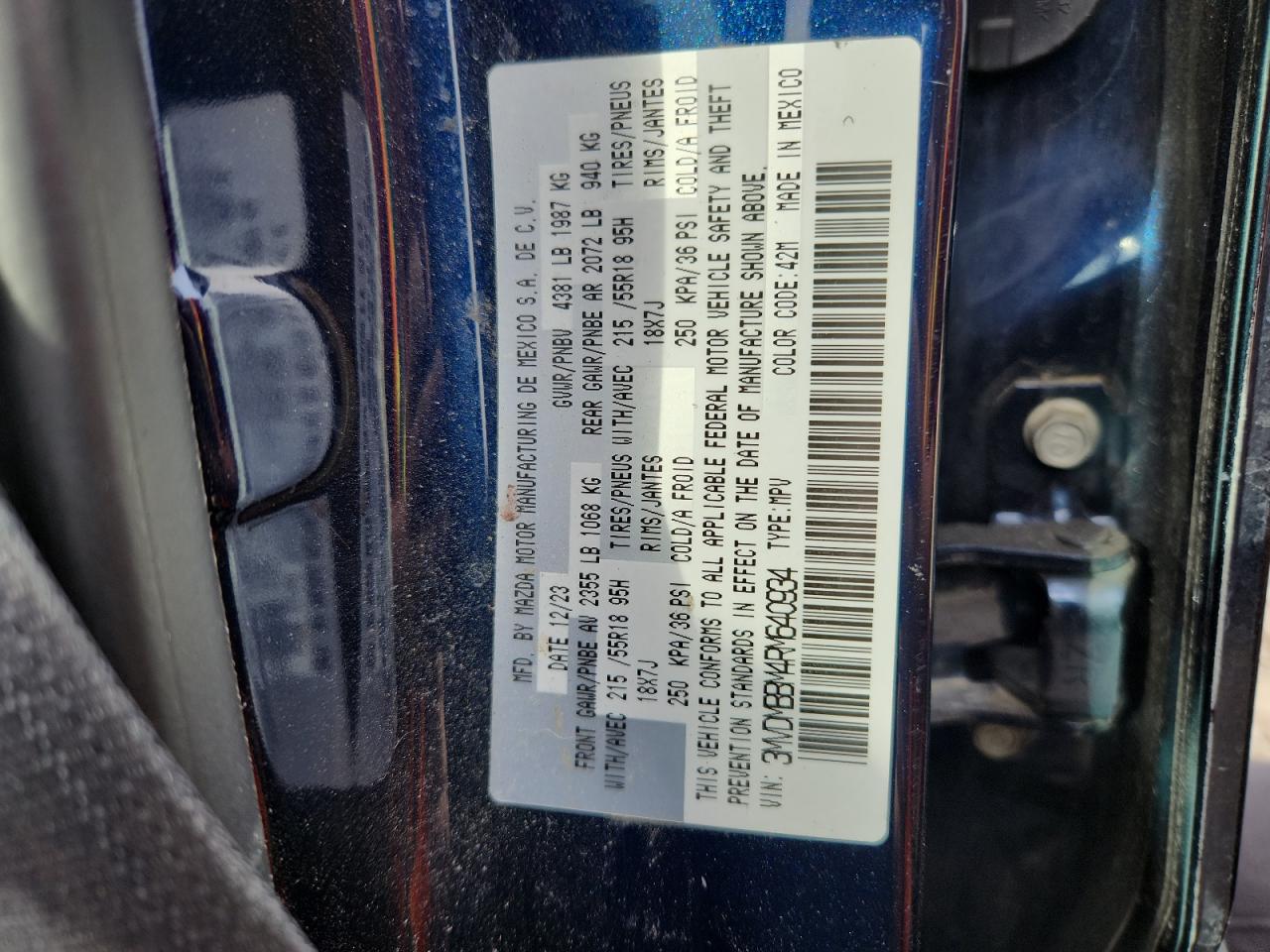 2024 Mazda Cx-30 Select VIN: 3MVDMBBM4RM640934 Lot: 71634765