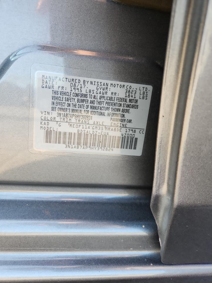 2017 Nissan Sentra S VIN: 3N1AB7AP9HY392824 Lot: 71536425