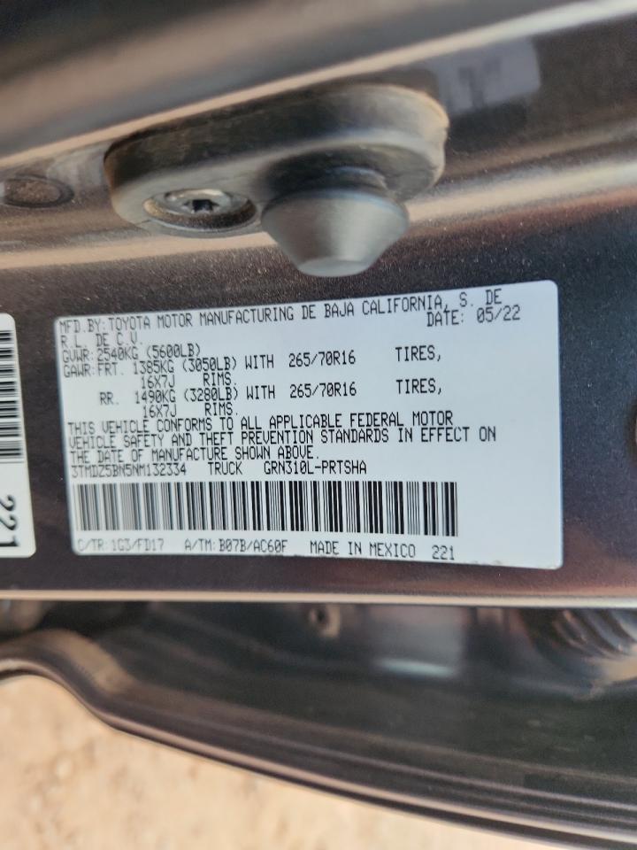 2022 Toyota Tacoma Double Cab VIN: 3TMDZ5BN5NM132334 Lot: 81852595