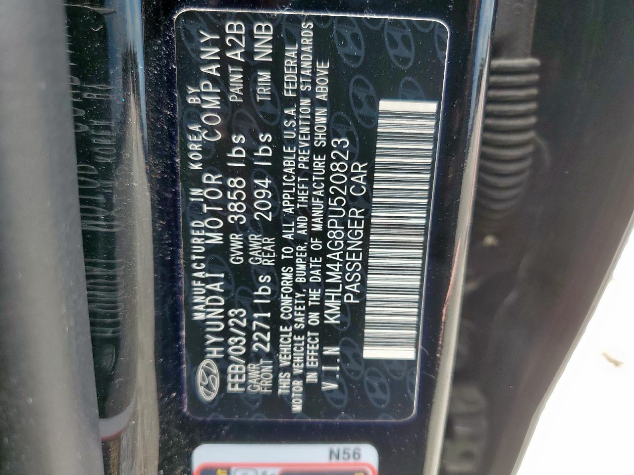 2023 Hyundai Elantra Sel VIN: KMHLM4AG8PU520823 Lot: 82038805