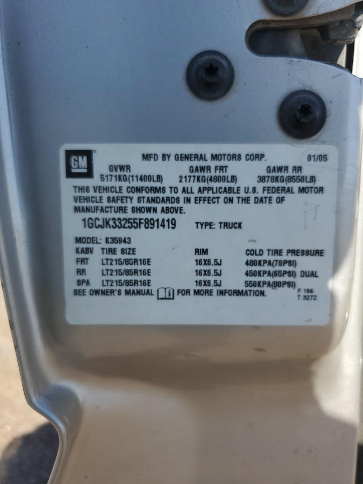 2005 Chevrolet Silverado K3500 VIN: 1GCJK33255F891419 Lot: 84474255