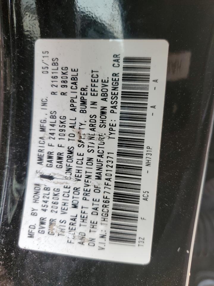 2015 Honda Accord Touring Hybrid VIN: 1HGCR6F77FA012371 Lot: 71718665