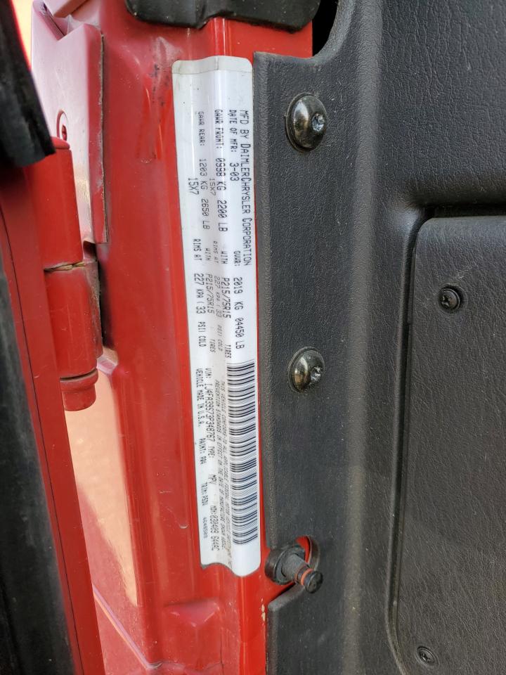 2003 Jeep Wrangler Commando VIN: 1J4FA39S73P348767 Lot: 71814555