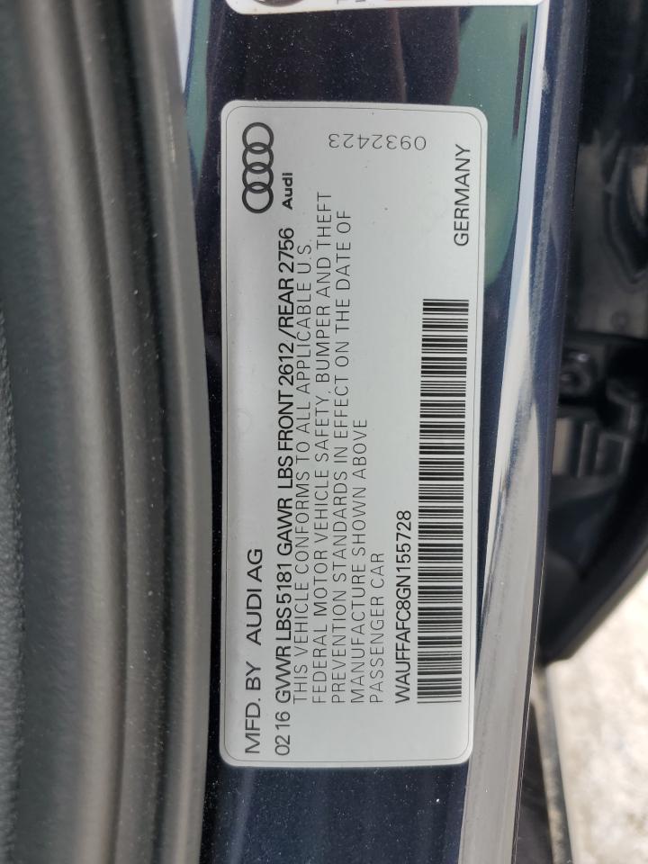 2016 Audi A6 Premium VIN: WAUFFAFC8GN155728 Lot: 71923435