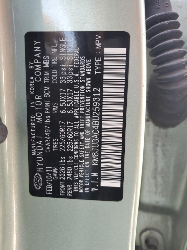 2011 Hyundai Tucson Gls VIN: KM8JU3AC4BU259312 Lot: 81339185