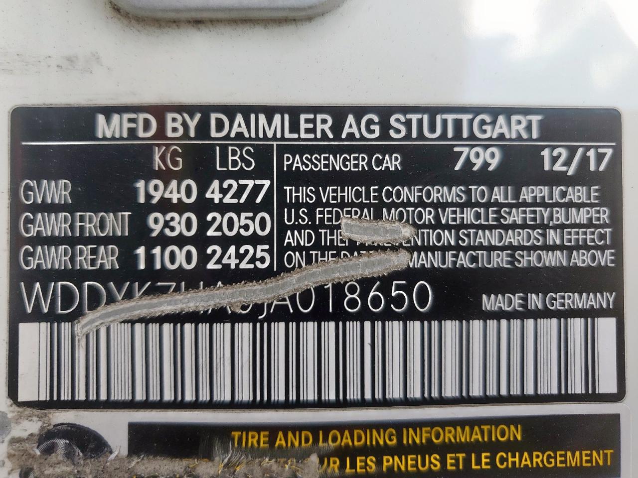 2018 Mercedes-Benz Amg Gt VIN: WDDYK7HA0JA018650 Lot: 84005175