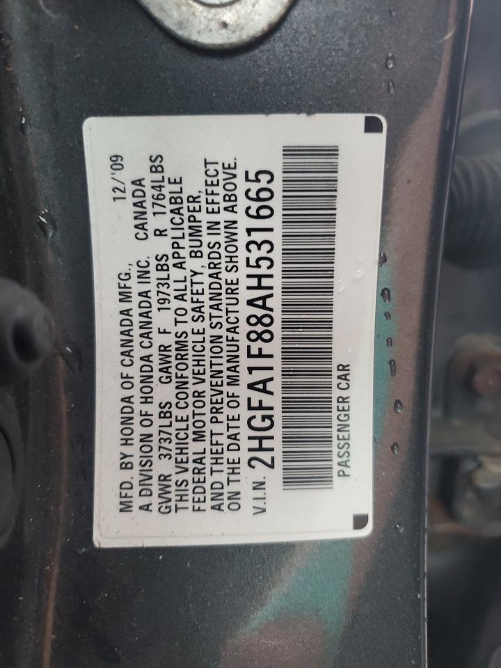 2010 Honda Civic Ex VIN: 2HGFA1F88AH531665 Lot: 83860615