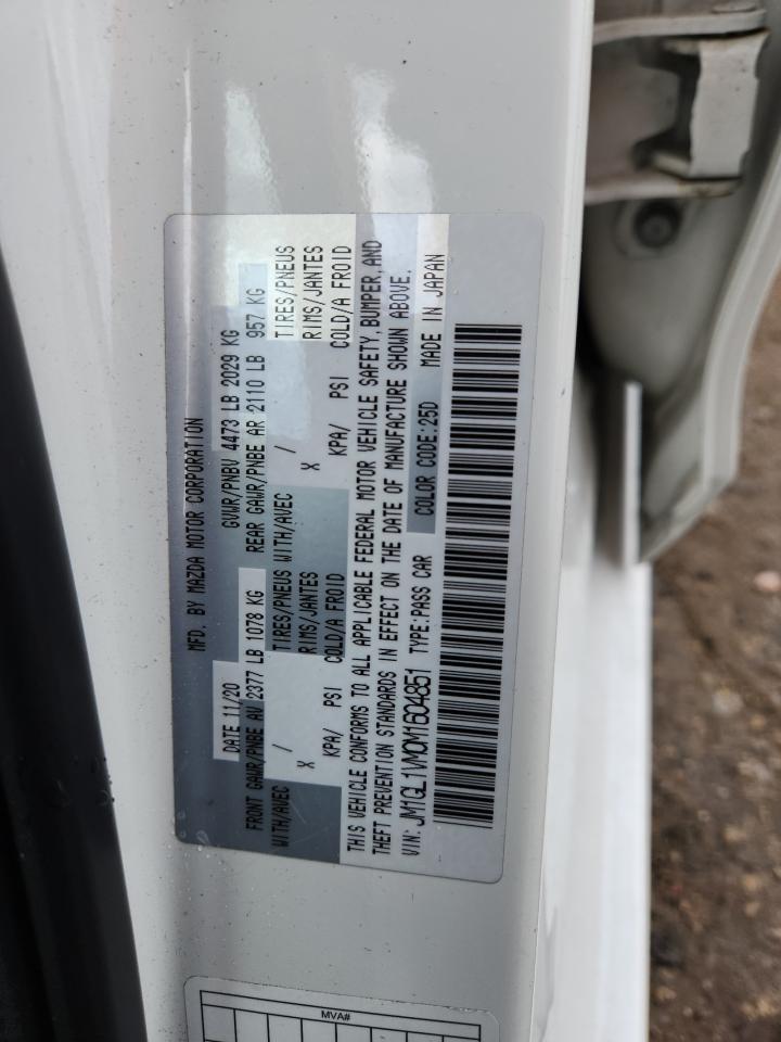 2021 Mazda 6 Touring VIN: JM1GL1VM0M1604851 Lot: 82092805