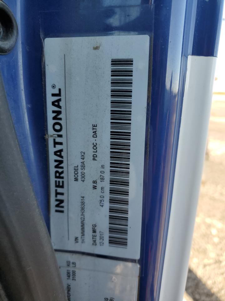 2018 International 4000 4300 - Semi Truck VIN: 1HTMMMMN2JH363814 Lot: 81648925