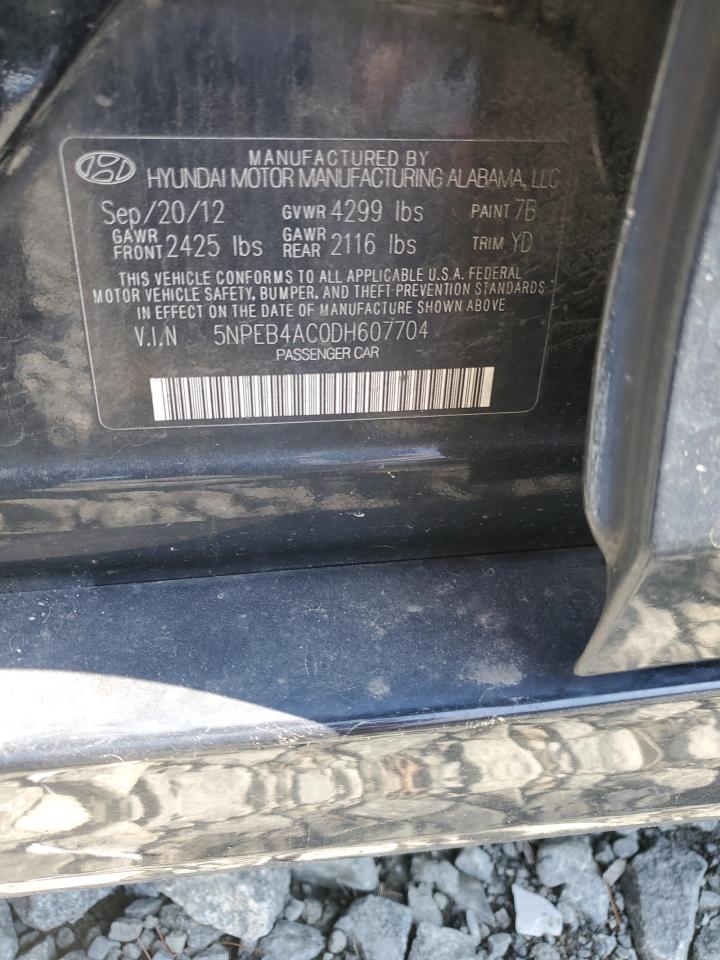 2013 Hyundai Sonata Gls VIN: 5NPEB4AC0DH607704 Lot: 81050795