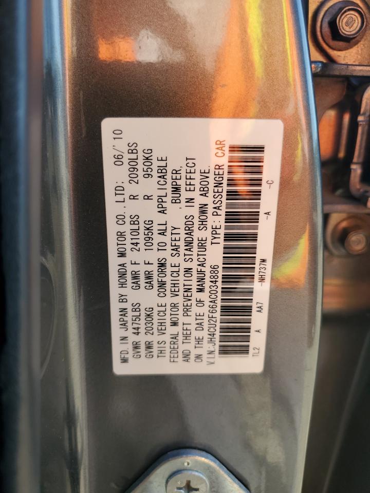 2010 Acura Tsx VIN: JH4CU2F66AC034886 Lot: 84199005