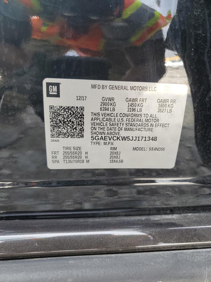 2018 Buick Enclave Avenir VIN: 5GAEVCKW5JJ171348 Lot: 80826065