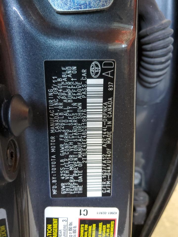 2011 Toyota Corolla Matrix S VIN: 2T1LE4EE4BC019976 Lot: 71390785