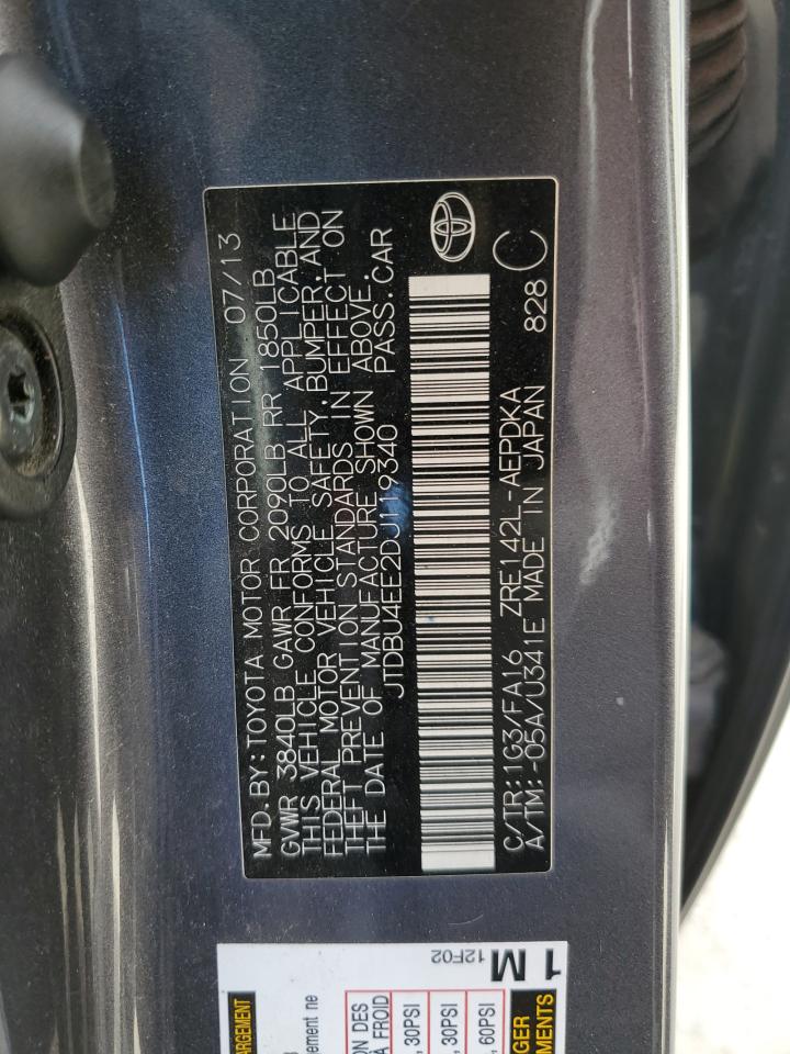 2013 Toyota Corolla Base VIN: JTDBU4EE2DJ119340 Lot: 84729915