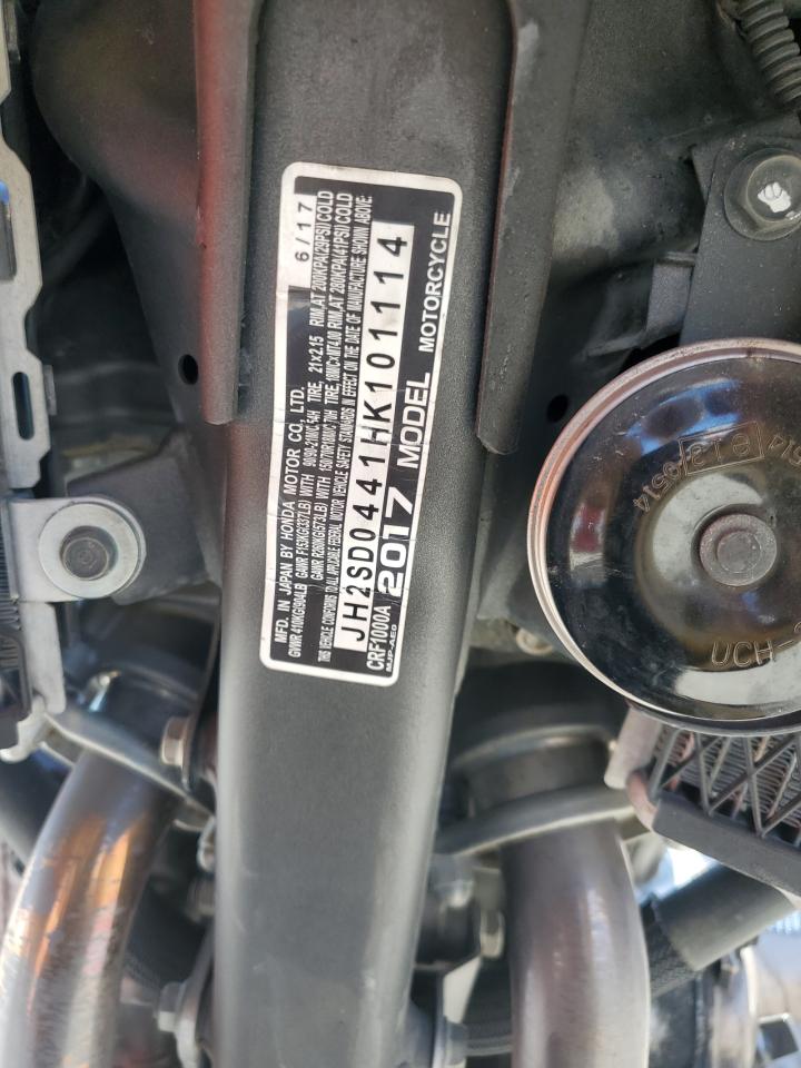 2017 Honda Crf1000 VIN: JH2SD0441HK101114 Lot: 69138455