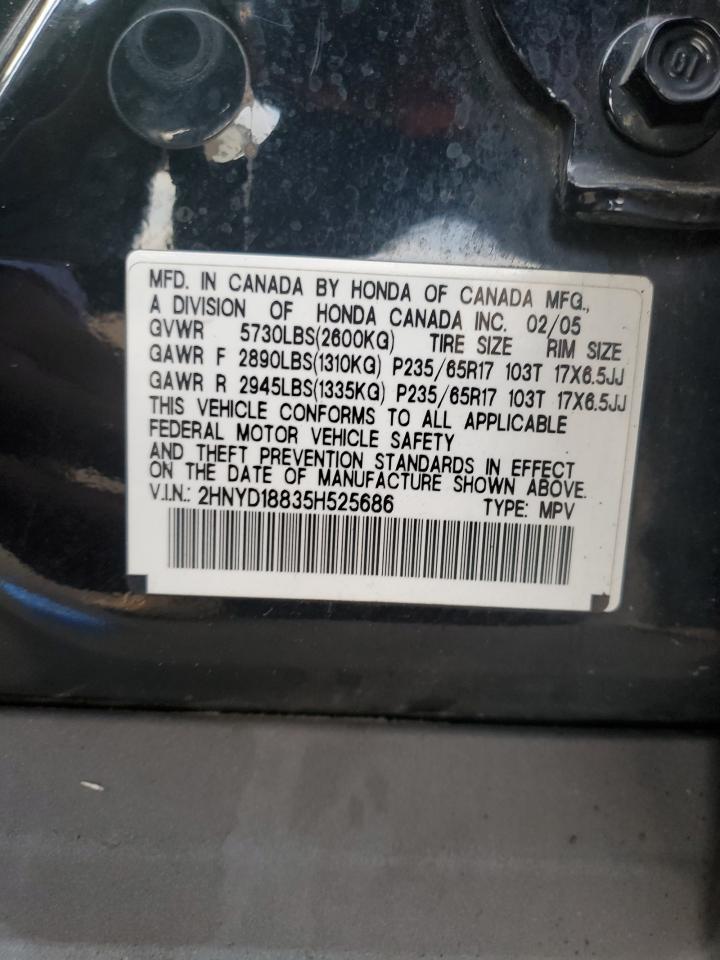 2005 Acura Mdx Touring VIN: 2HNYD18835H525686 Lot: 84419225