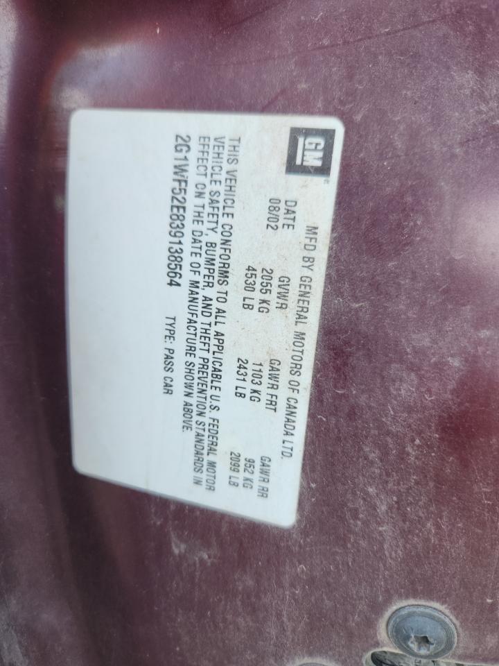 2003 Chevrolet Impala VIN: 2G1WF52E839138564 Lot: 71697955