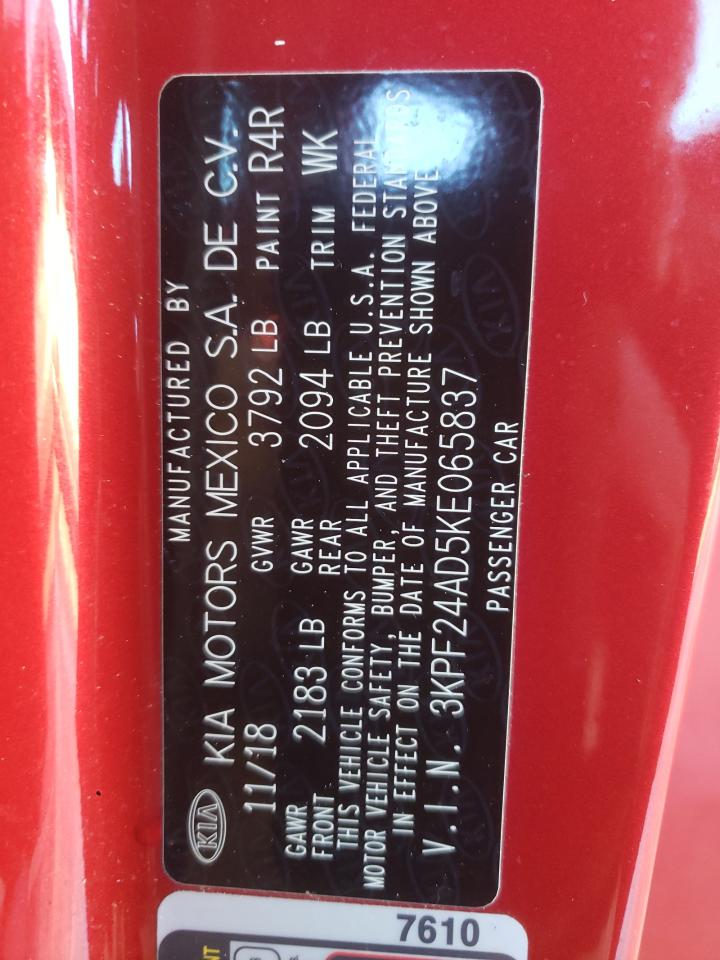 2019 Kia Forte Fe VIN: 3KPF24AD5KE065837 Lot: 81725205