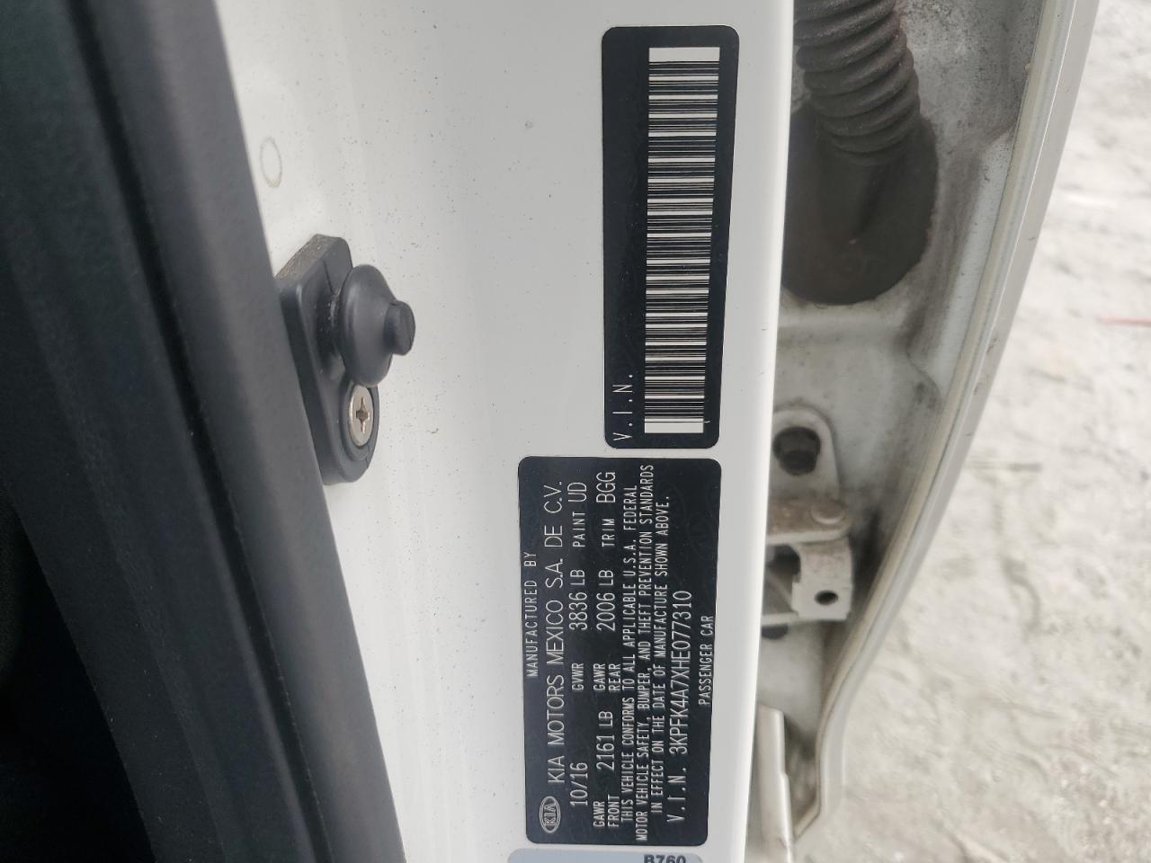 2017 Kia Forte Lx VIN: 3KPFK4A7XHE077310 Lot: 80814665