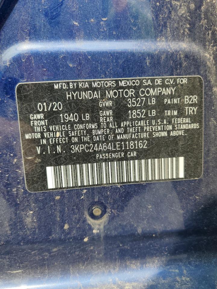 2020 Hyundai Accent Se VIN: 3KPC24A64LE118162 Lot: 71584755