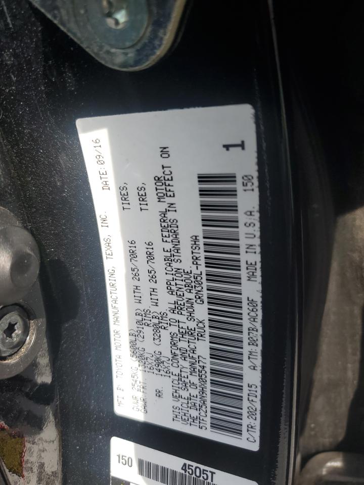 2017 Toyota Tacoma Double Cab VIN: 5TFCZ5AN9HX055477 Lot: 81506275