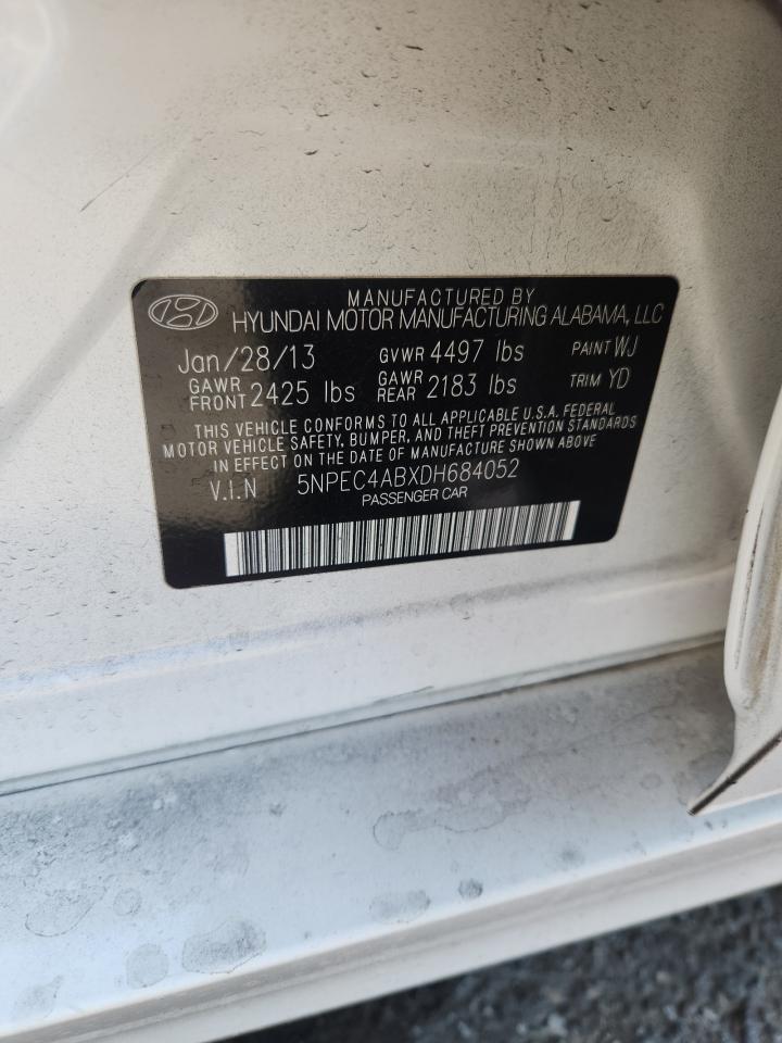 2013 Hyundai Sonata Se VIN: 5NPEC4ABXDH684052 Lot: 80402475