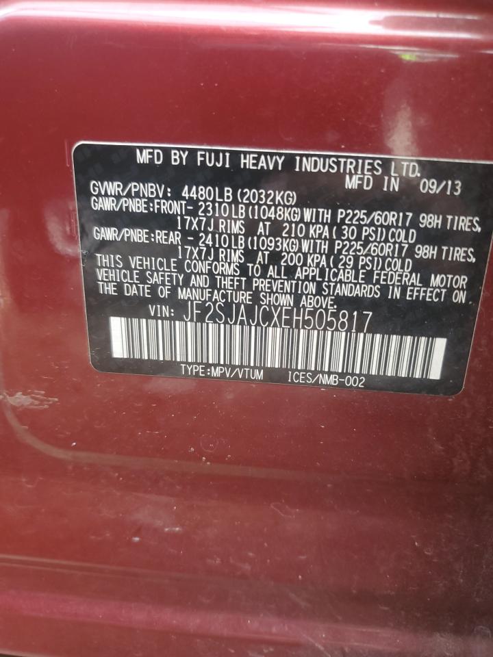 2014 Subaru Forester 2.5I Limited VIN: JF2SJAJCXEH505817 Lot: 81446195