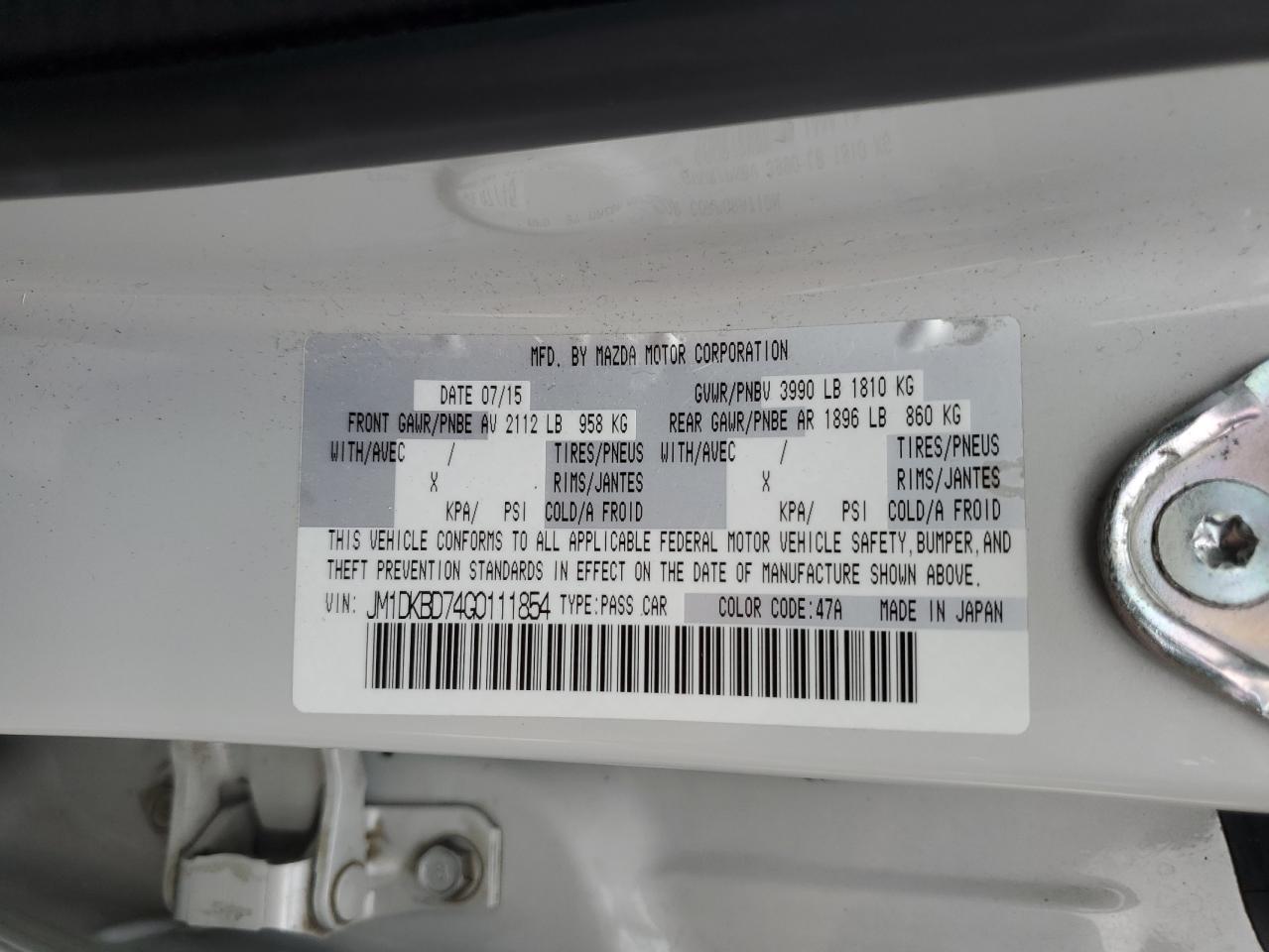 2016 Mazda Cx-3 Grand Touring VIN: JM1DKBD74G0111854 Lot: 71445915