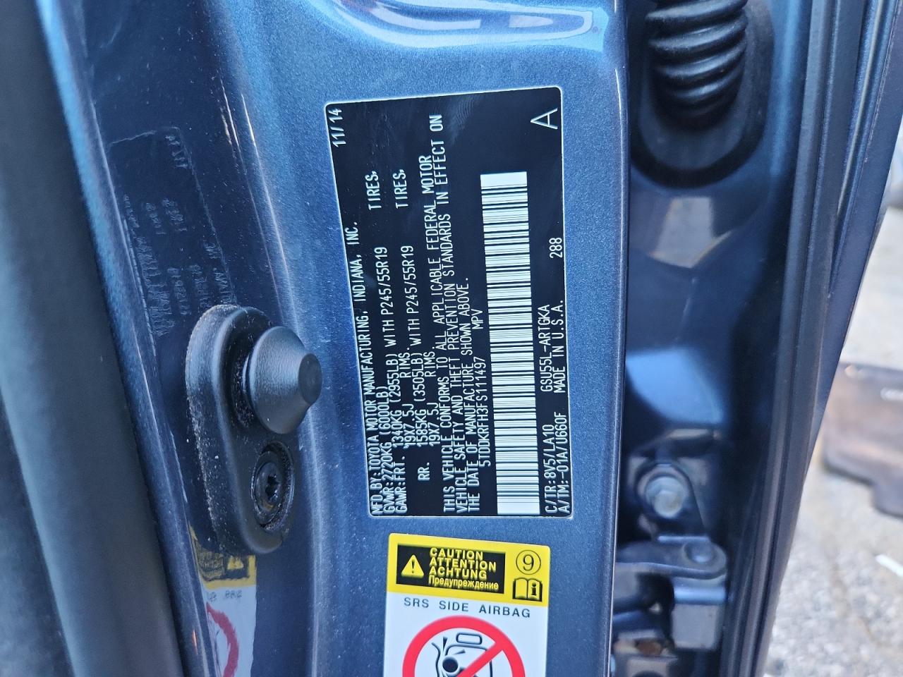 2015 Toyota Highlander Limited VIN: 5TDDKRFH3FS111497 Lot: 82026655