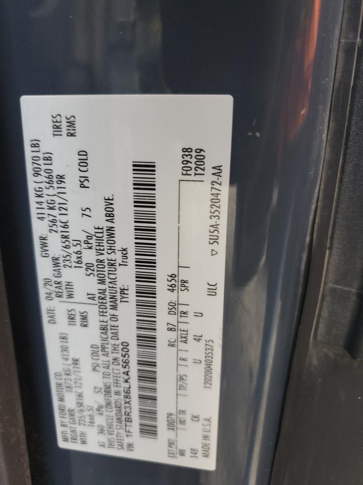 2020 Ford Transit T- - Delivery Van VIN: 1FTBR3X86LKA56500 Lot: 93359355