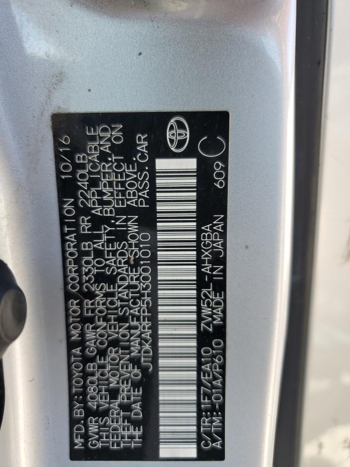 2017 Toyota Prius Prime VIN: JTDKARFP5H3001010 Lot: 84292675