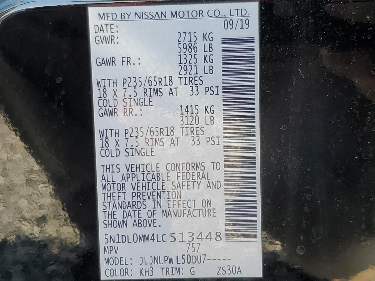 2020 Infiniti Qx60 Luxe VIN: 5N1DL0MM4LC513448 Lot: 80710995