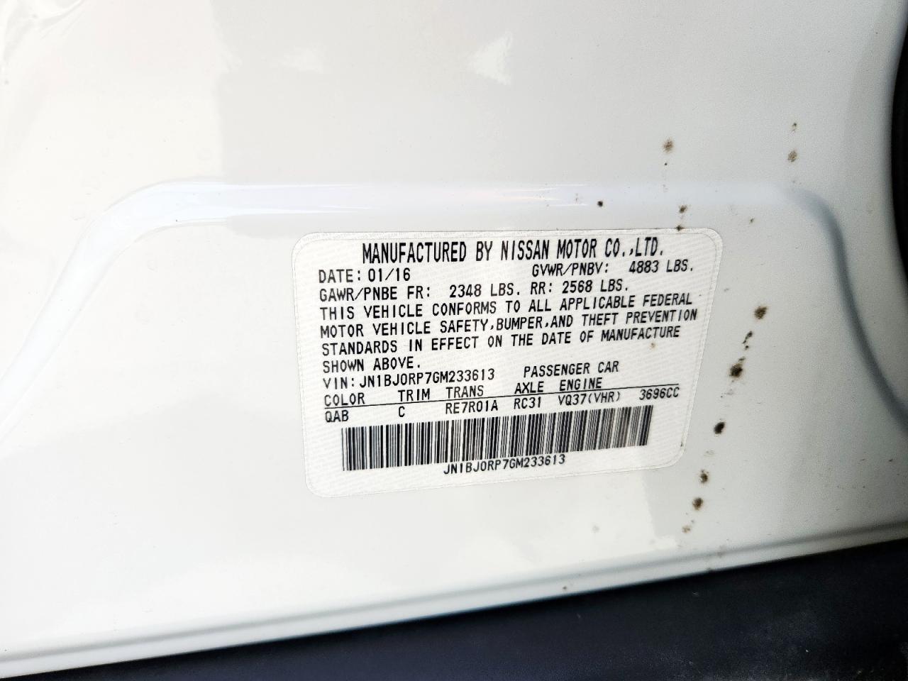 2016 Infiniti Qx50 VIN: JN1BJ0RP7GM233613 Lot: 71022215