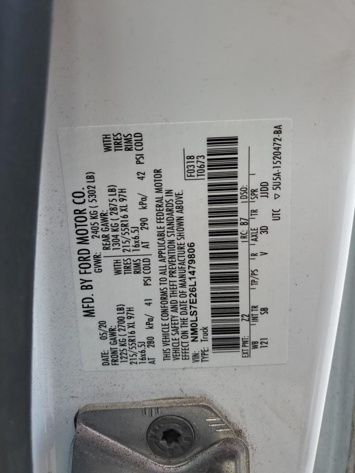 2020 Ford Transit Connect Xl VIN: NM0LS7E26L1479806 Lot: 83815405