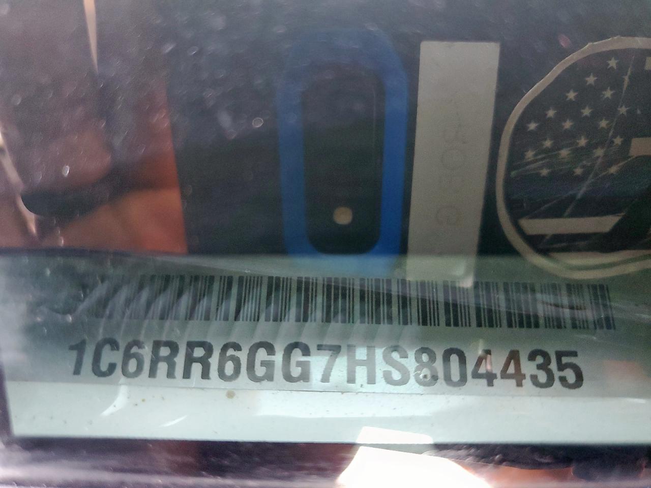 2017 Ram 1500 Slt VIN: 1C6RR6GG7HS804435 Lot: 71743055