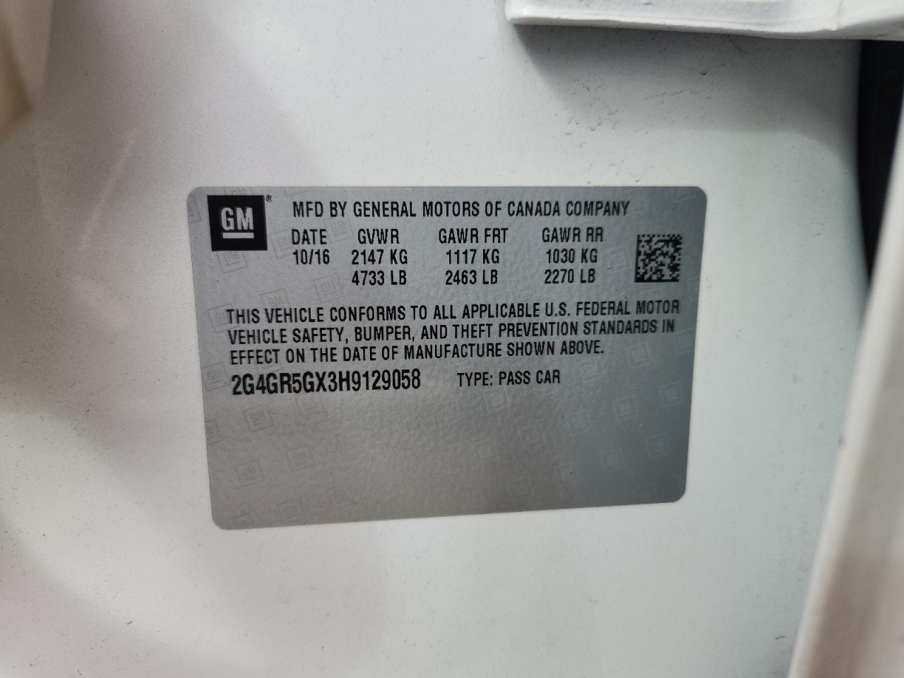 2017 Buick Regal Premium VIN: 2G4GR5GX3H9129058 Lot: 83760675