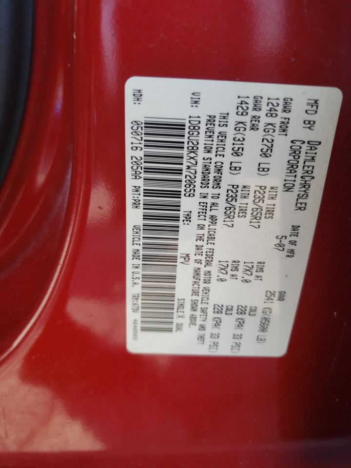 2007 Dodge Nitro Sxt VIN: 1D8GU28KX7W720659 Lot: 80913685