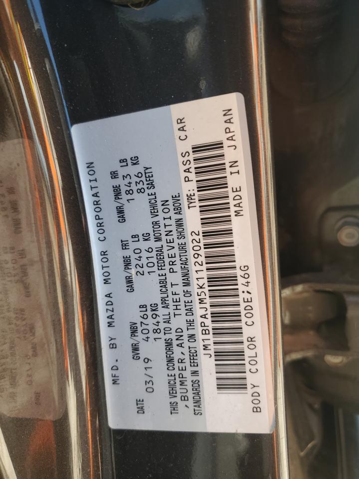 2019 Mazda 3 VIN: JM1BPAJM5K1129022 Lot: 81589535