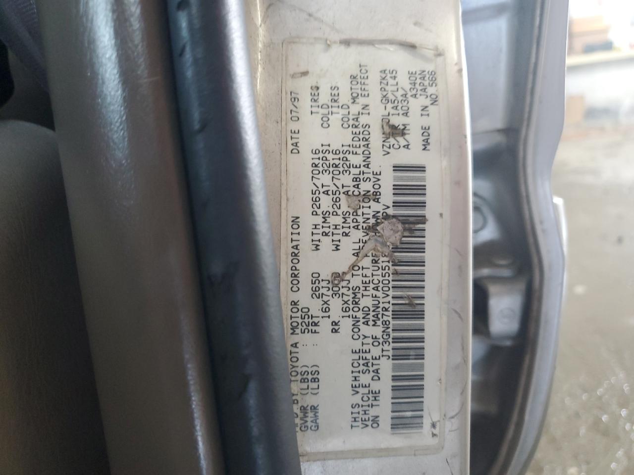 1997 Toyota 4Runner Limited VIN: JT3GN87R1V0055183 Lot: 83952675