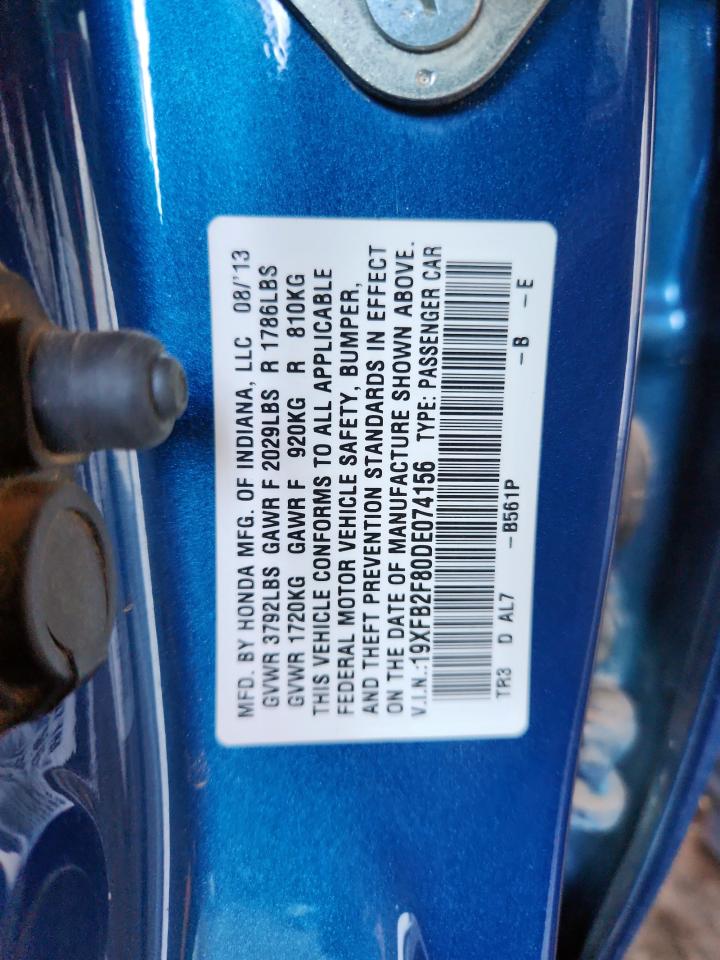 2013 Honda Civic Ex VIN: 19XFB2F80DE074156 Lot: 80388515