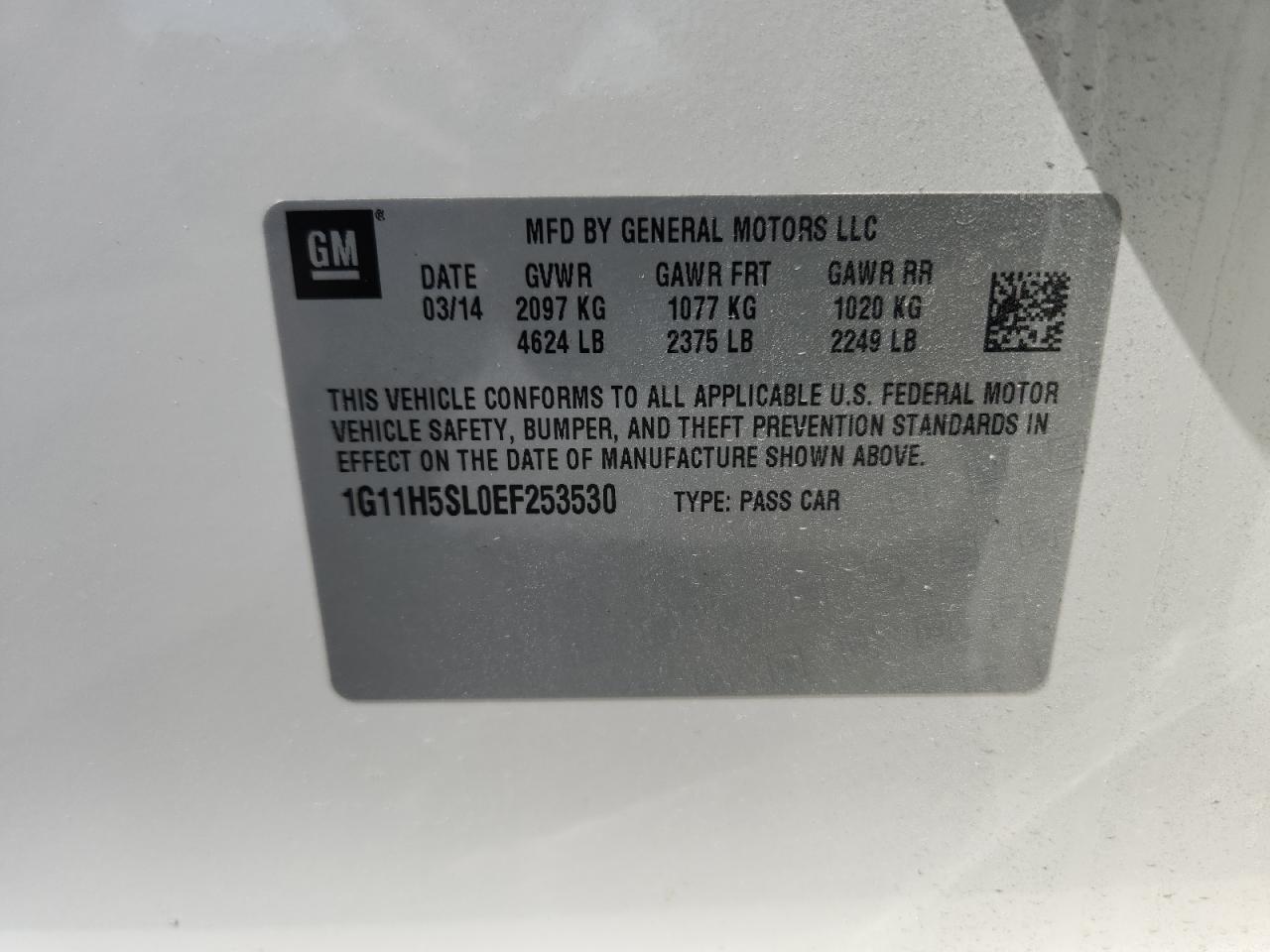 2014 Chevrolet Malibu Ltz VIN: 1G11H5SL0EF253530 Lot: 81400435