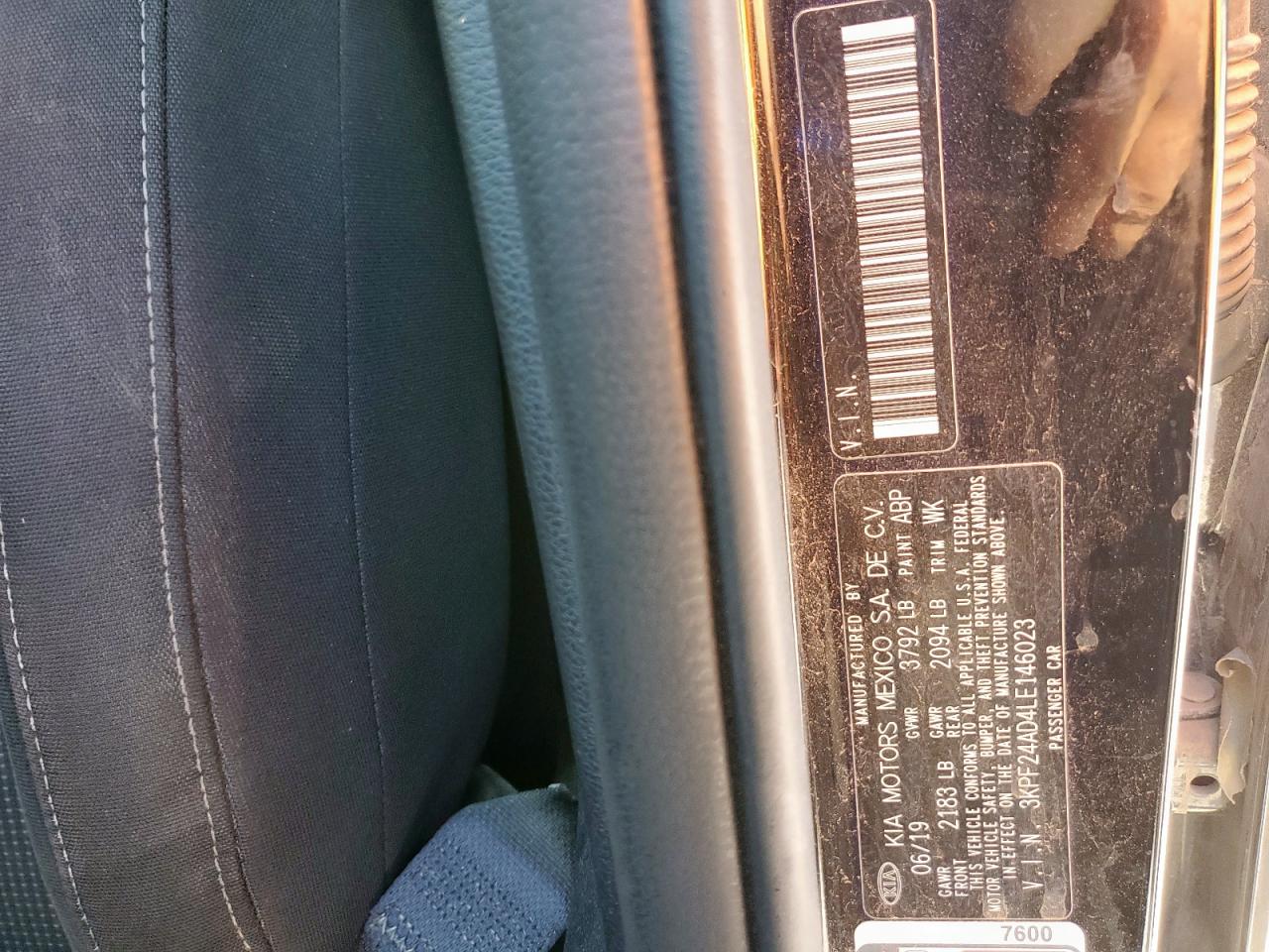 2020 Kia Forte Fe VIN: 3KPF24AD4LE146023 Lot: 81320205